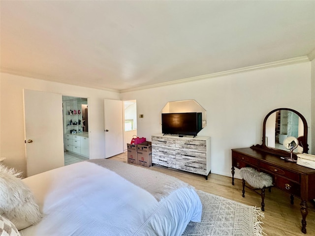48 Marlene Dr, Syosset, NY 11791 - bedroom featuring crown molding, wood finished floors, and ensuite bath
