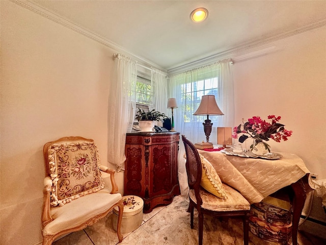 48 Marlene Dr, Syosset, NY 11791 - sitting room featuring crown molding