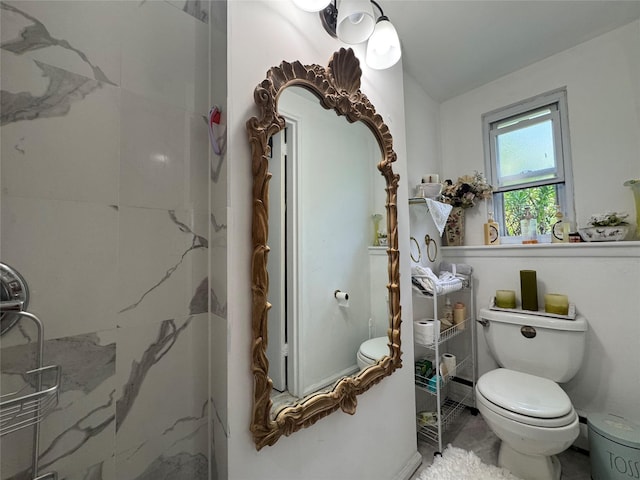 48 Marlene Dr, Syosset, NY 11791 - full bath with toilet and a marble finish shower