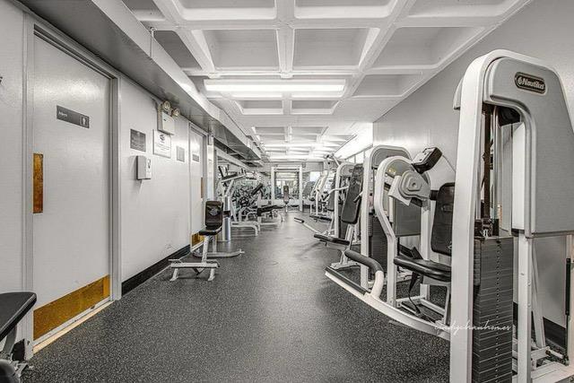 15038 Union Tpke Unit 3D, Kew Garden Hills, NY 11367 - gym featuring coffered ceiling