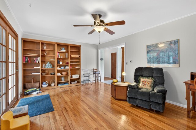 11 Seth Dr, New Hampton, NY 10958 - sitting room featuring light wood-style floors, ceiling fan, and ornamental molding