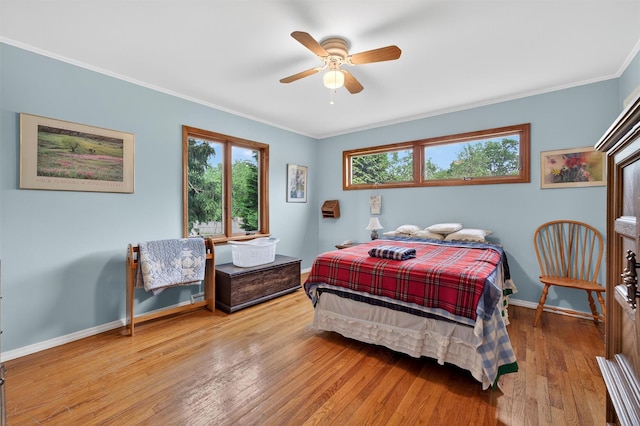 11 Seth Dr, New Hampton, NY 10958 - bedroom with hardwood / wood-style floors, ornamental molding, and ceiling fan