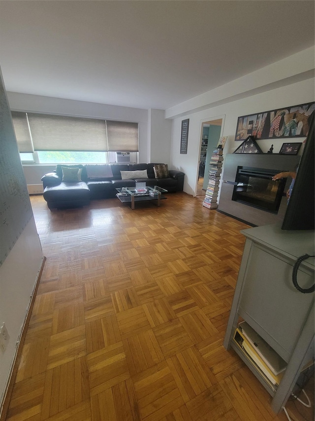 9 Fordham Hill Oval Unit 5C, Bronx, NY 10468 - living room featuring a fireplace