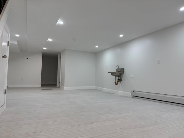 4223 Boyd Ave, Bronx, NY 10466 - unfurnished room featuring recessed lighting, baseboard heating, and light wood-style flooring