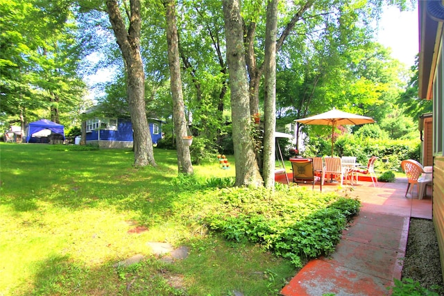 3155 Lexington Ave Unit 18Ab, Mohegan Lake, NY 10567 - view of green lawn with a patio area and view of scattered trees