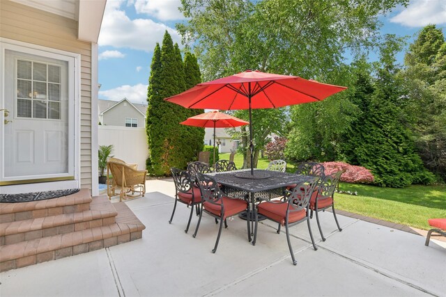 17 Meadow Pond Cir, Miller Place, NY 11764 - view of patio featuring outdoor dining space