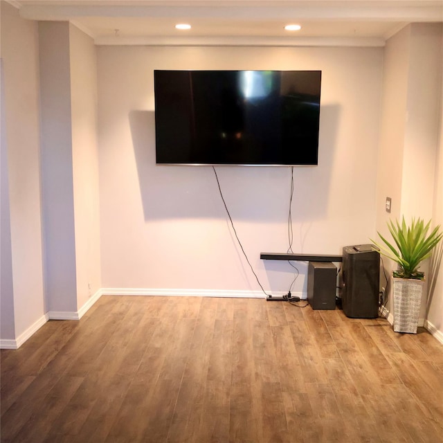 24 Pine St, Oceanside, NY 11572 - unfurnished living room with wood finished floors and recessed lighting