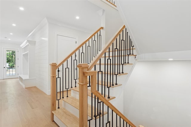 17 Chelsea Pl, Dix Hills, NY 11746 - staircase featuring wood finished floors and recessed lighting