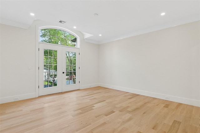 17 Chelsea Pl, Dix Hills, NY 11746 - spare room featuring light wood finished floors, recessed lighting, crown molding, and vaulted ceiling