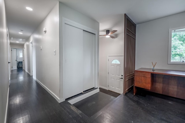 29 Meadow Ln, Chappaqua, NY 10514 - foyer entrance featuring wood finished floors and a ceiling fan