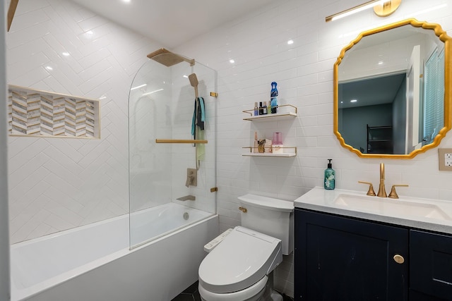 29 Meadow Ln, Chappaqua, NY 10514 - bathroom with vanity, washtub / shower combination, and tile walls