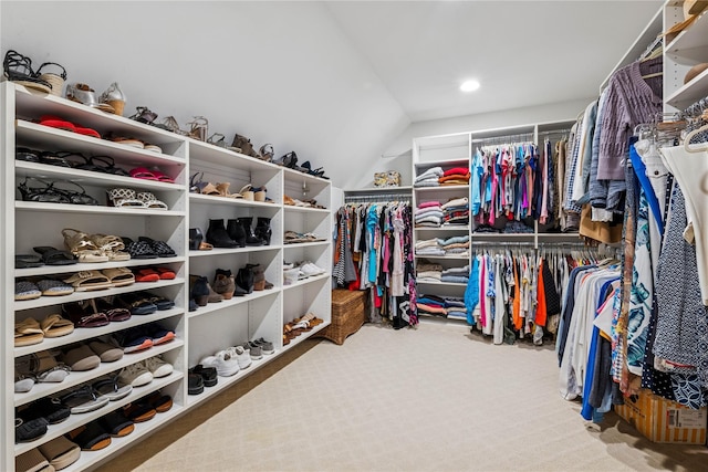 42 Roxen Rd, Rockville Centre, NY 11570 - walk in closet featuring carpet flooring and lofted ceiling