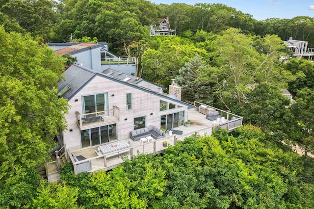55C Shore Rd, Shelter Island, NY 11964 - view of subject property with a heavily wooded area