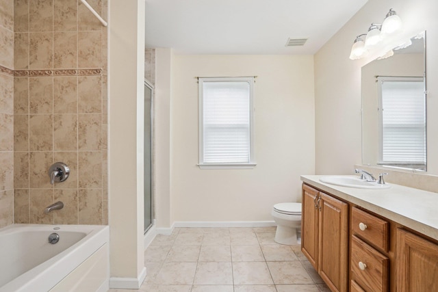 37 Baxter Rd, Pawling, NY 12564 - bathroom featuring a shower, vanity, a tub, and tile patterned floors