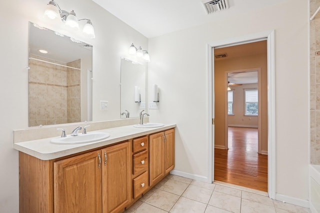 37 Baxter Rd, Pawling, NY 12564 - full bathroom with double vanity, tile patterned floors, and a shower