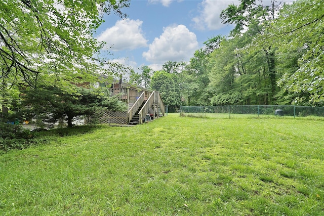 61 Buena Vista Rd, New City, NY 10956 - view of yard featuring stairs and a deck