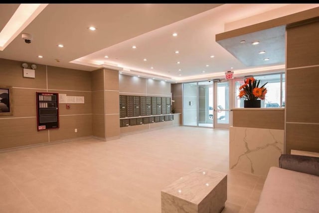 142-38 37th Ave Unit 8B, Flushing, NY 11368 - lobby with recessed lighting and a security system