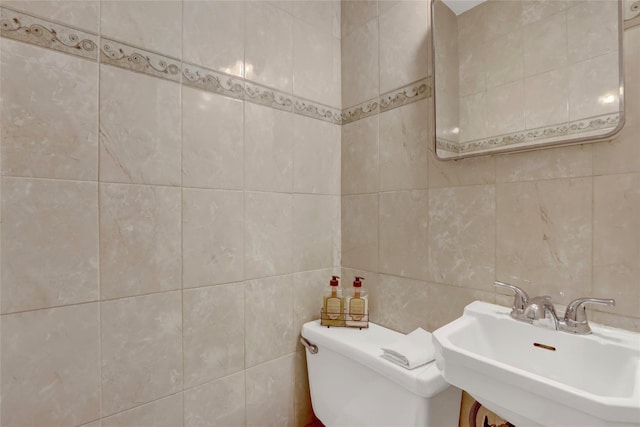 25-27 76th St, Jackson Heights, NY 11370 - half bath with a sink and tile walls