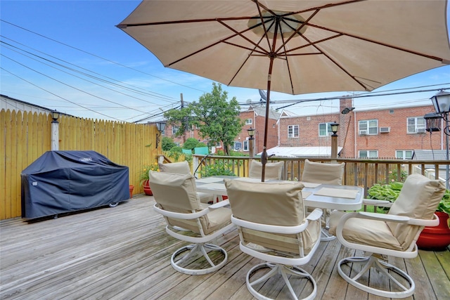 25-27 76th St, Jackson Heights, NY 11370 - deck featuring a grill and outdoor dining space