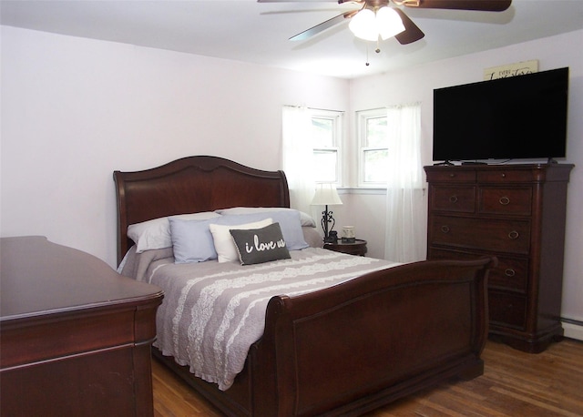 341 Thrift St, Ronkonkoma, NY 11779 - bedroom with dark wood-type flooring and a ceiling fan
