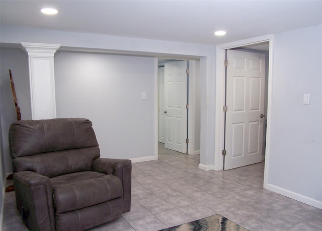 341 Thrift St, Ronkonkoma, NY 11779 - living area featuring recessed lighting and light tile patterned floors