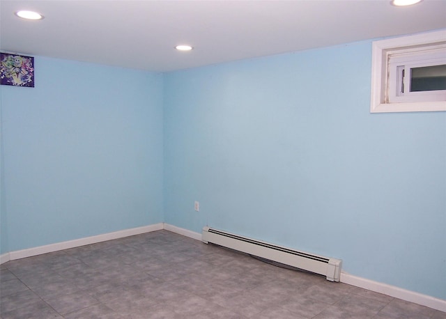 341 Thrift St, Ronkonkoma, NY 11779 - unfurnished room featuring baseboard heating and recessed lighting