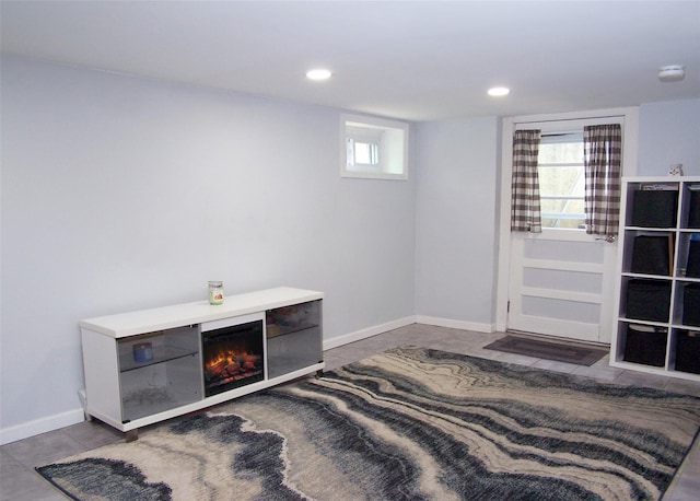 341 Thrift St, Ronkonkoma, NY 11779 - below grade area featuring recessed lighting and tile patterned flooring