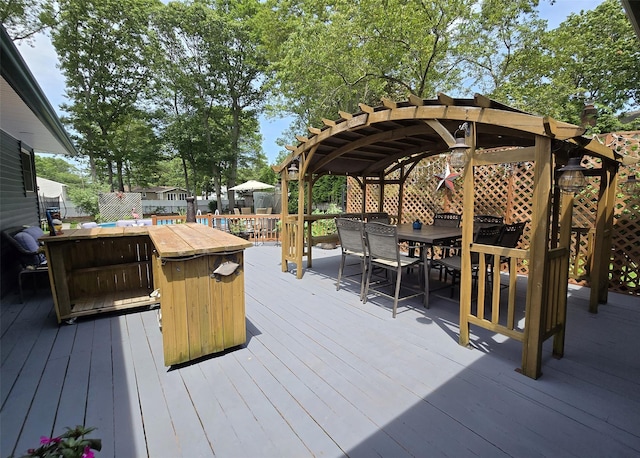 341 Thrift St, Ronkonkoma, NY 11779 - deck featuring outdoor dining area and a pergola