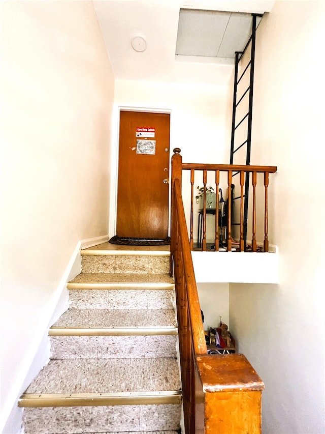 40-03 56th St, Woodside, NY 11377 - stairway with baseboards