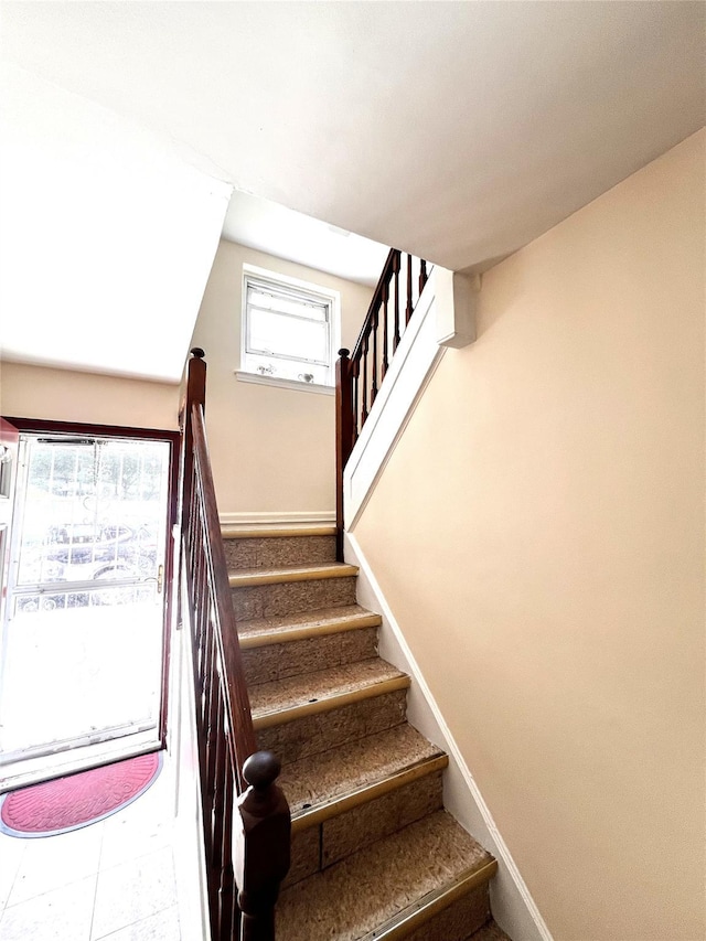 40-03 56th St, Woodside, NY 11377 - stairs with baseboards