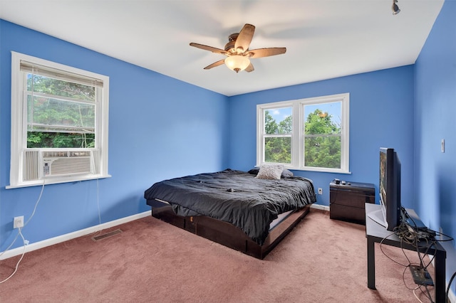 15 Claremont Trl, Monroe, NY 10950 - bedroom featuring multiple windows, carpet flooring, a ceiling fan, and cooling unit