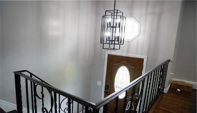 11 Boxwood Close, Hopewell Junction, NY 12533 - foyer featuring a chandelier and wood finished floors