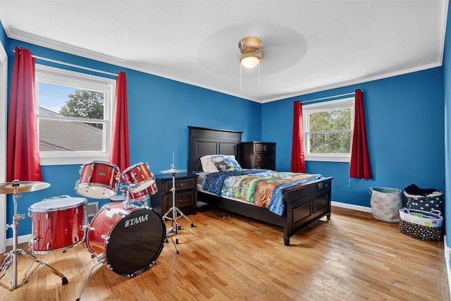 8 Argow Pl, Nanuet, NY 10954 - bedroom featuring wood-type flooring, crown molding, and a ceiling fan