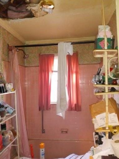38 Allers Blvd, Roosevelt, NY 11575 - bathroom with a shower with shower curtain