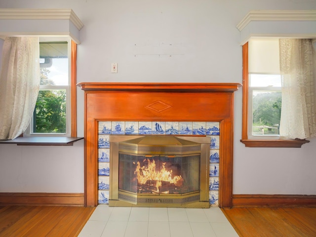 19 E Orchard St, Nanuet, NY 10954 - detailed view of a glass covered fireplace and wood finished floors