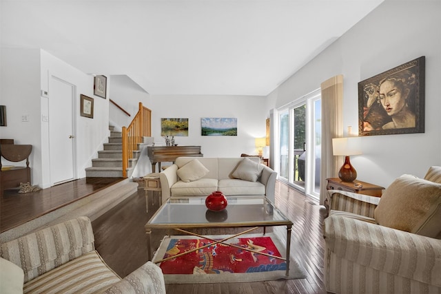 32 Spring Pond Dr, Ossining, NY 10562 - living room with wood finished floors and stairway