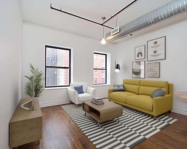 235 W 120th St, New York Manhattan, NY 10027 - living room with hardwood / wood-style floors and baseboards