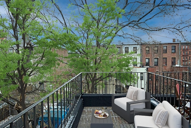235 W 120th St, New York Manhattan, NY 10027 - balcony with outdoor lounge area