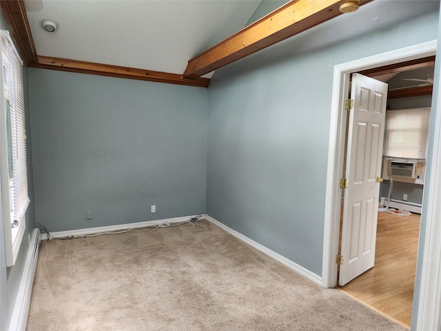 26 Long Beach Dr, Sound Beach, NY 11789 - carpeted empty room with a baseboard radiator, cooling unit, and healthy amount of natural light
