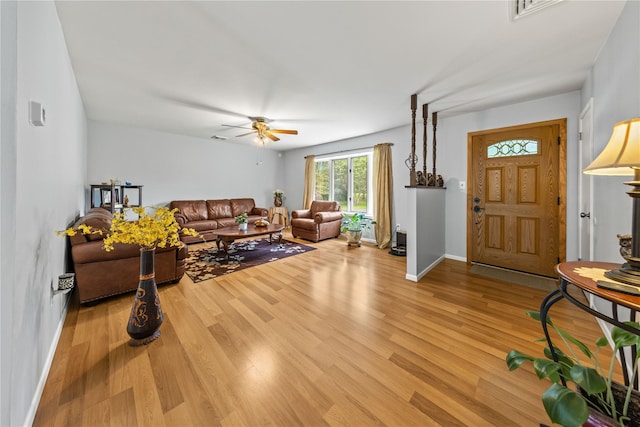 162 Airport Rd, New Hampton, NY 10958 - living area featuring ceiling fan and light wood-type flooring