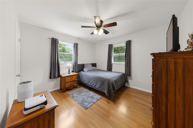 162 Airport Rd, New Hampton, NY 10958 - bedroom featuring multiple windows, light wood-type flooring, and ceiling fan