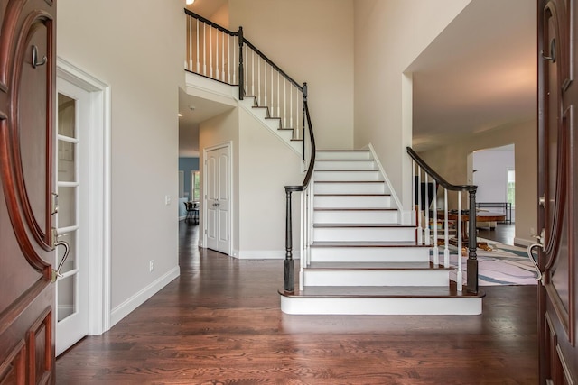 45 Jeffrey Dr, Pleasant Valley, NY 12569 - foyer featuring stairs, wood finished floors, and a towering ceiling