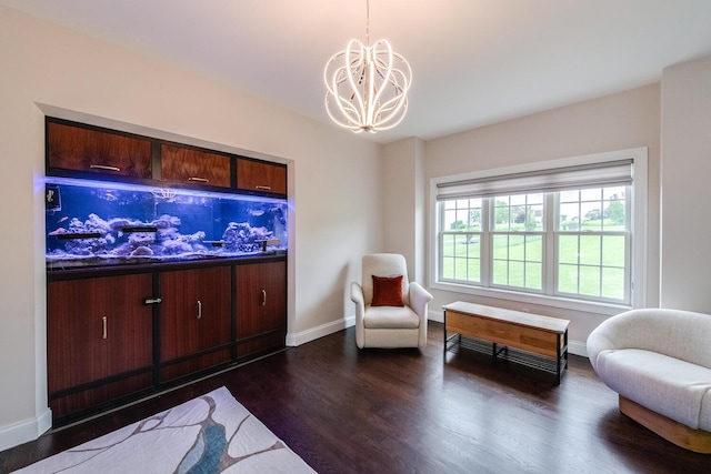 45 Jeffrey Dr, Pleasant Valley, NY 12569 - living area with a chandelier and dark wood finished floors