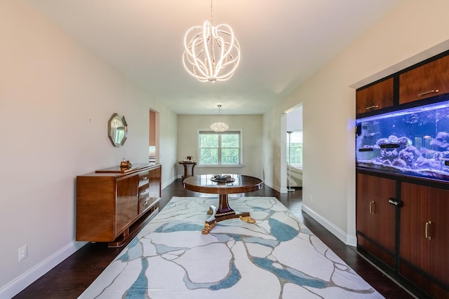 45 Jeffrey Dr, Pleasant Valley, NY 12569 - dining room with a chandelier and dark wood finished floors
