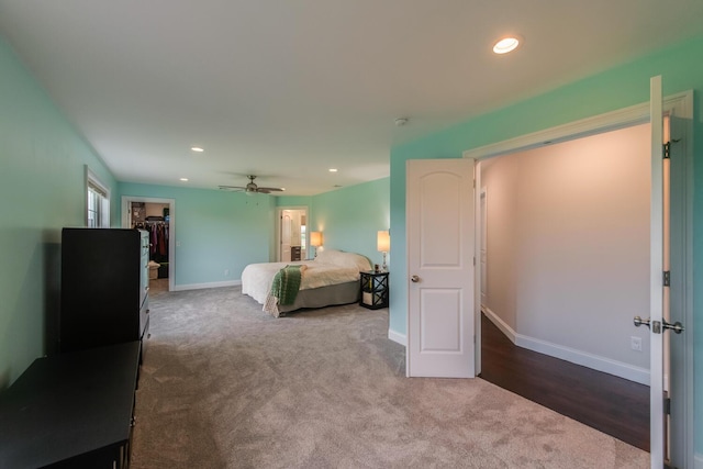 45 Jeffrey Dr, Pleasant Valley, NY 12569 - carpeted bedroom featuring recessed lighting, a ceiling fan, and a walk in closet