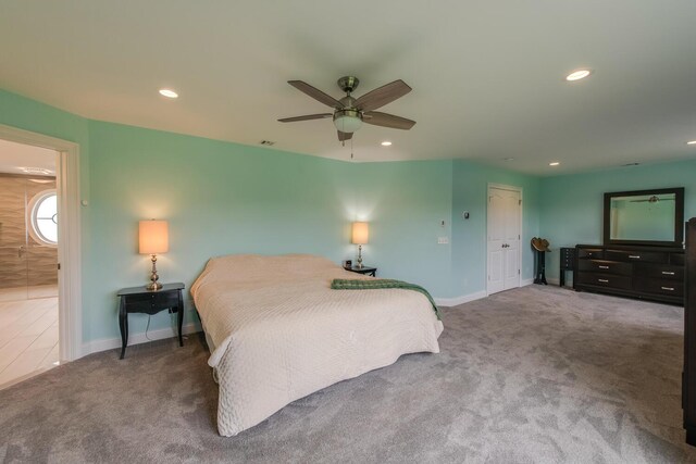 45 Jeffrey Dr, Pleasant Valley, NY 12569 - carpeted bedroom with recessed lighting and a ceiling fan
