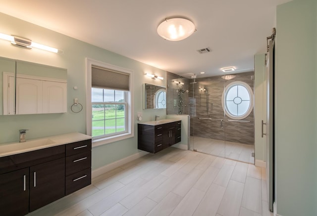 45 Jeffrey Dr, Pleasant Valley, NY 12569 - bathroom with two vanities and a stall shower