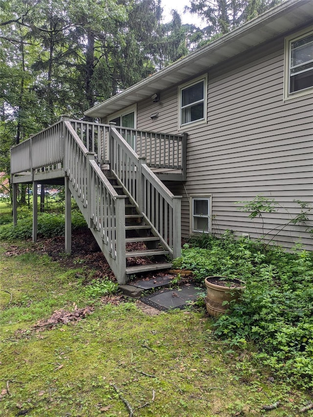 24 Delilah Ln, Plattekill, NY 12589 - back of property with stairway and a deck