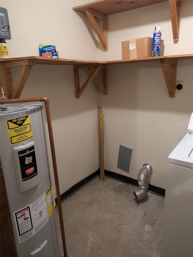 24 Delilah Ln, Plattekill, NY 12589 - washroom with water heater and washer / clothes dryer