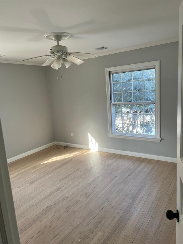 627 Haverstraw Rd, Airmont, NY 10901 - empty room featuring ornamental molding, a ceiling fan, and wood finished floors